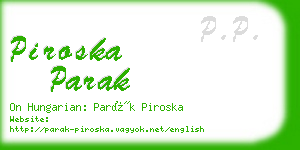 piroska parak business card